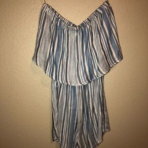 Blue Striped Romper!
